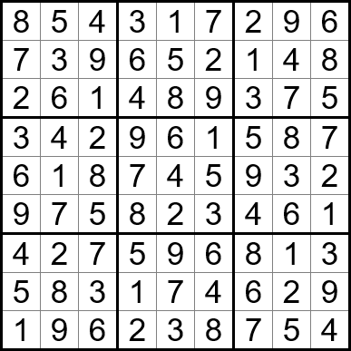 How to Solve Sudoku Puzzles - Completed Puzzle