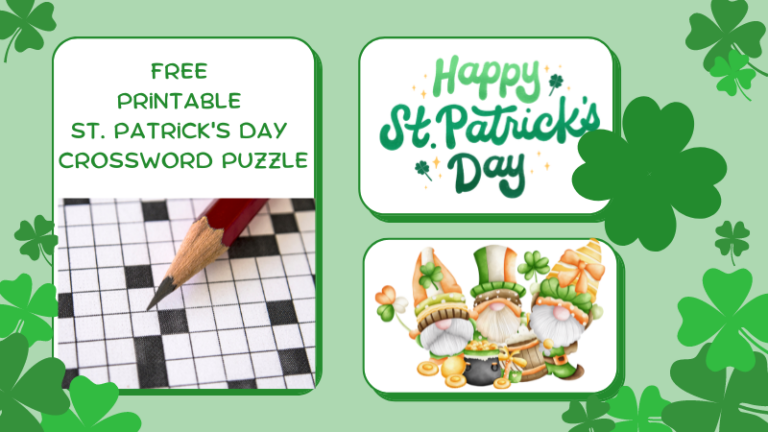Free Printable St. Patrick’s Day Crossword Puzzle