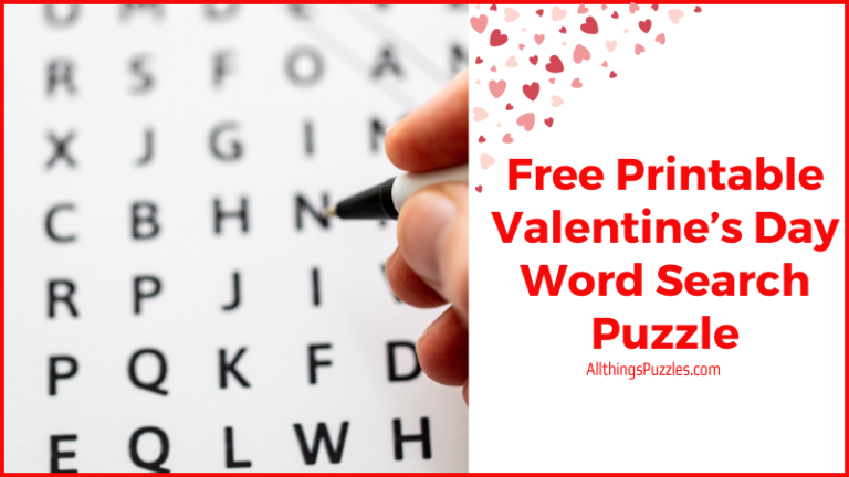 Free Printable Valentine’s Day Word Search Puzzle