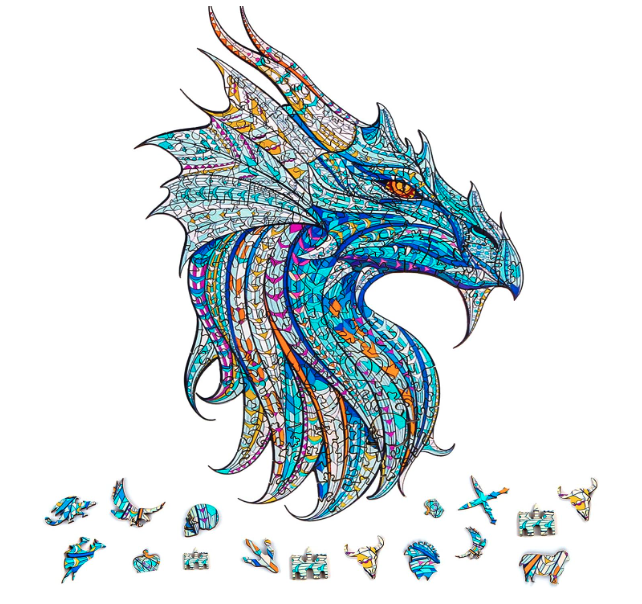 Top Rated Unique Shaped Jigsaw puzzles - Kaayee Warrior Dragon