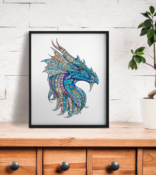Top Rated Unique Shaped Jigsaw puzzles - Kaayee Warrior Dragon
