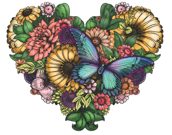 Top Rated Unique Shaped Jigsaw puzzles - ZenChalet Flower Heart
