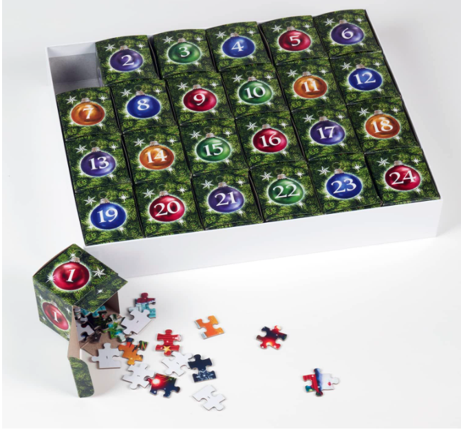 Best Advent Calendar Jigsaw Puzzles - Vermont Stained Glass Look Advent Calendar Puzzle