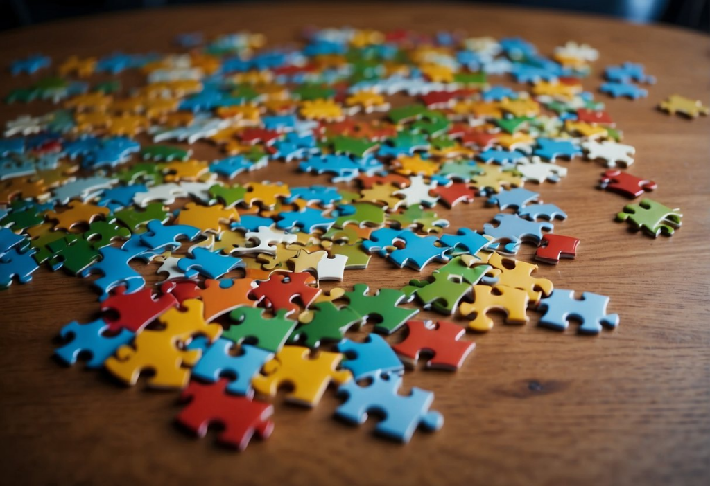 Do Jigsaw Puzzles Make You Smarter? Puzzle pieces on a table. 