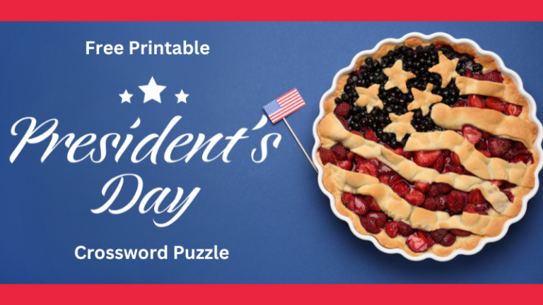 Free Printable President’s Day Crossword Puzzle